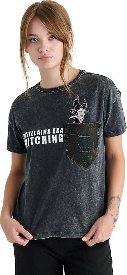 Playera casual dama gris Villains modelo MF06