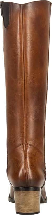 Bota Texana Tubo Alto Pu Brush Con Tejido