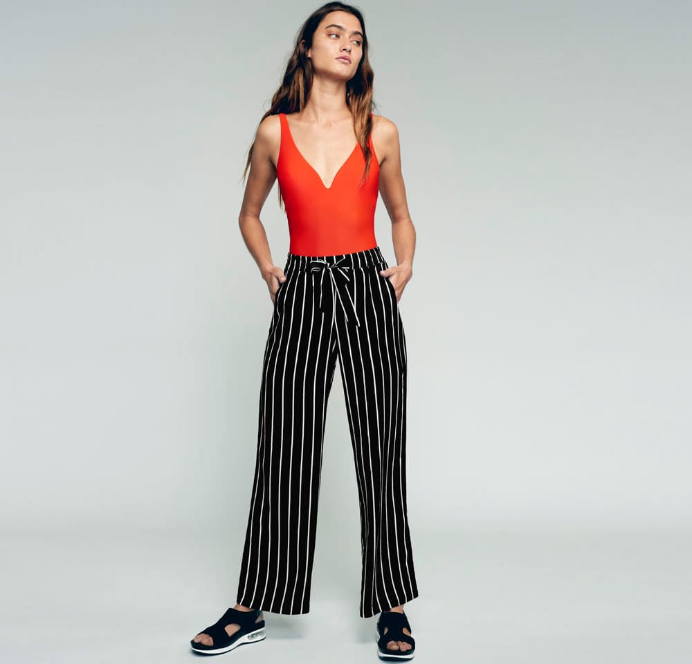 Pantalon Casual Pierna Ancha Cintura Alta