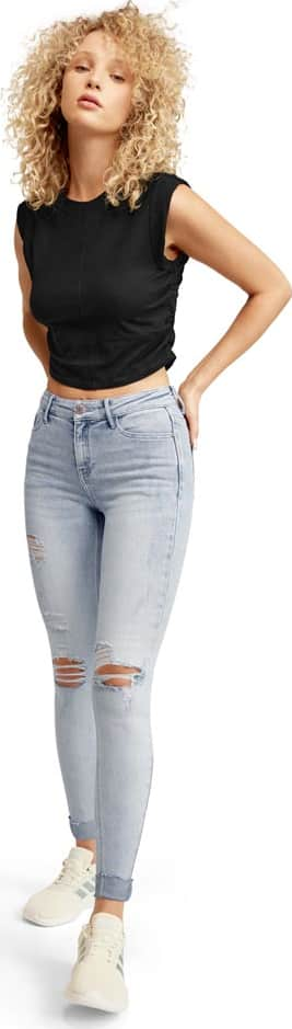 Jeans Corte Tobillero Cintura Regular