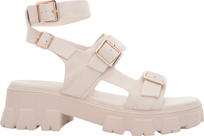 Sandalia Tacon Track Monocolor Hebillas