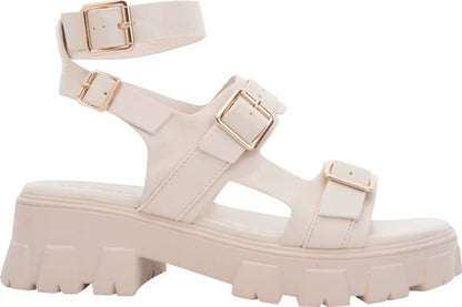 Sandalia Tacon Track Monocolor Hebillas