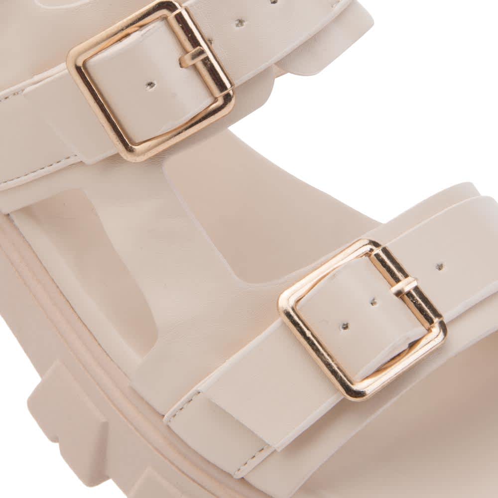 Sandalia Tacon Track Monocolor Hebillas