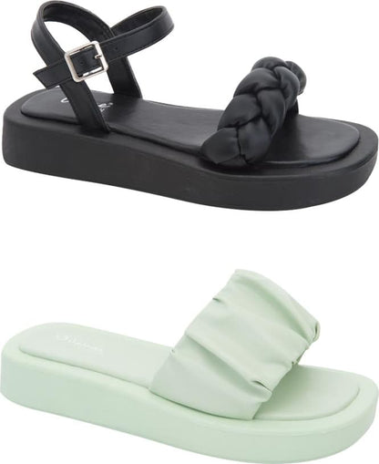 Kit Sandalia Plana Monocolor