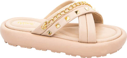 Sandalia Plana  Monocolor Cadena