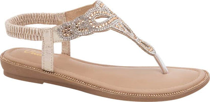 Sandalia Plana Con Brillos