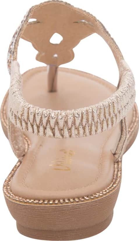 Sandalia Plana Con Brillos