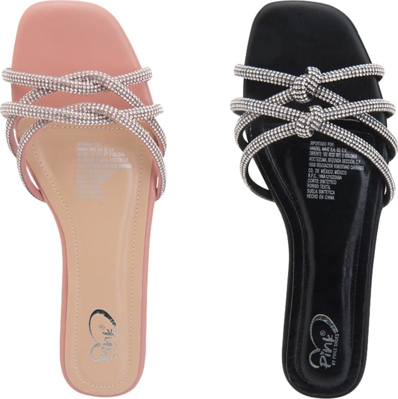 Kit Sandalia Planas Tiras Piedras