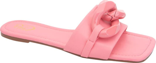 Sandalia Plana Monocolor Cadena