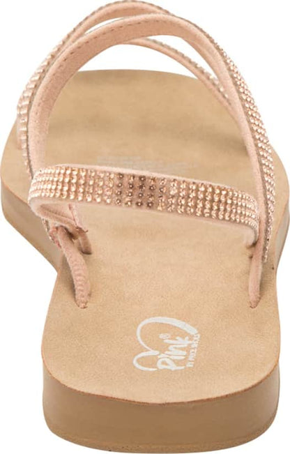 Sandalia Plana Tiras Con Brillos