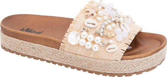 Sandalia Plana Altura Media Con Yute