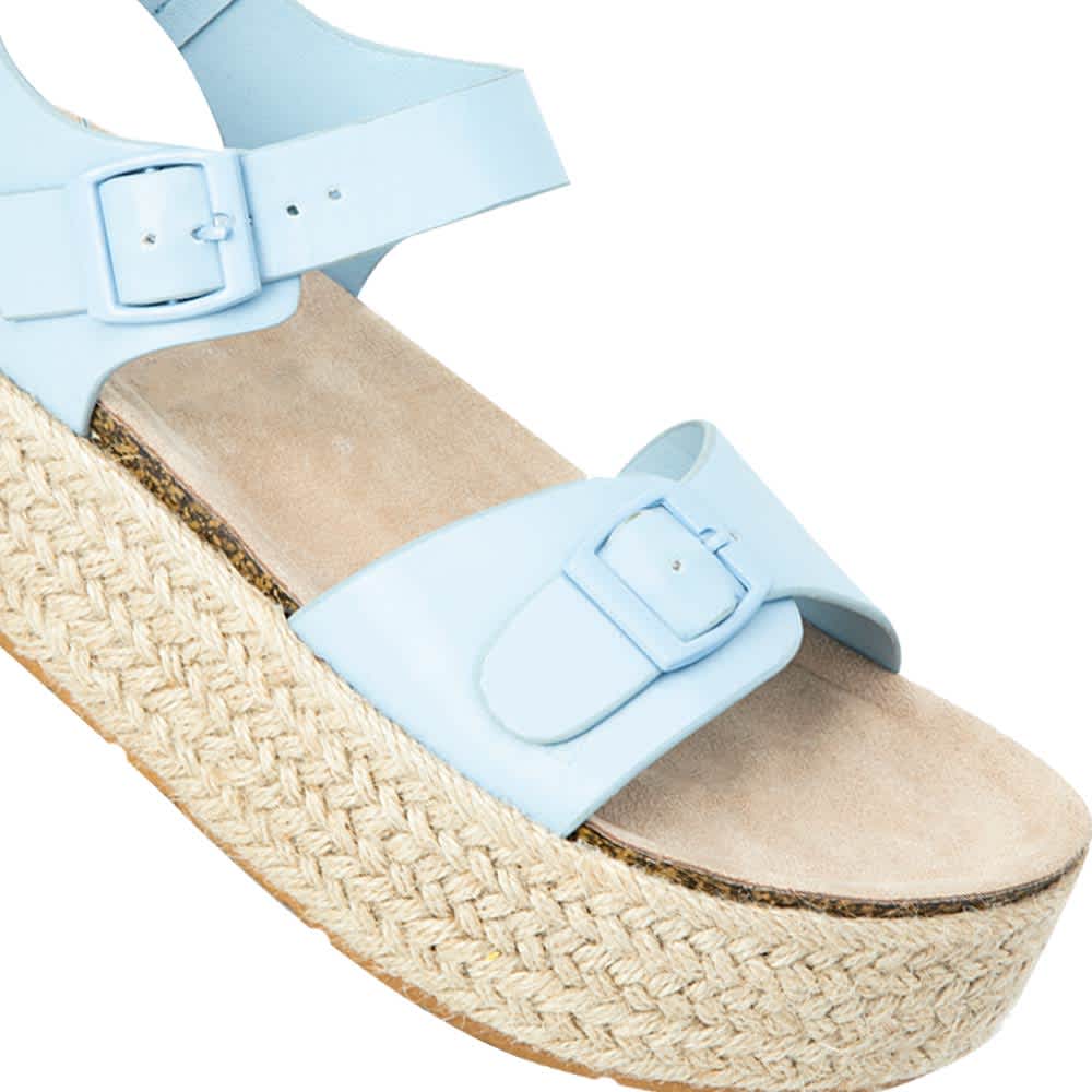 Sandalia Plana Altura Media Con Yute