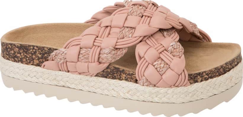 Sandalia Plana Altura Media Con Yute