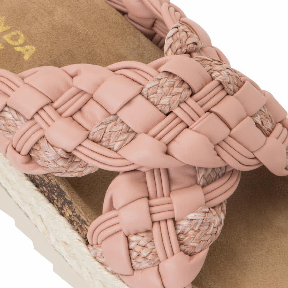 Sandalia Plana Altura Media Con Yute