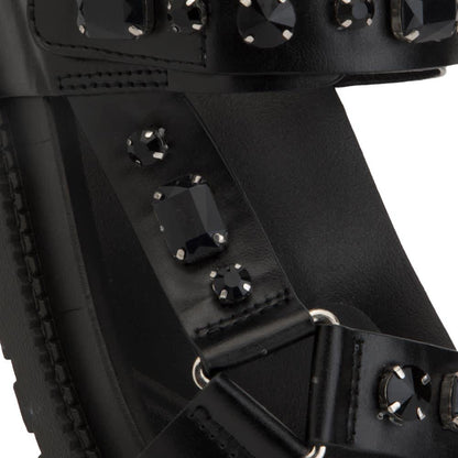 SANDALIA CASUAL MONOCOLOR PIEDRAS