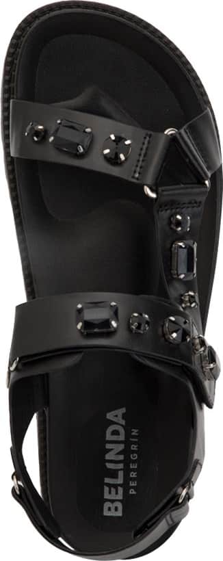 SANDALIA CASUAL MONOCOLOR PIEDRAS