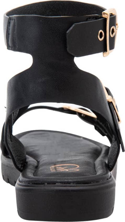 Sandalia Plana Acojinada Hebillas