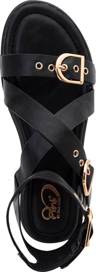 Sandalia Plana Acojinada Hebillas