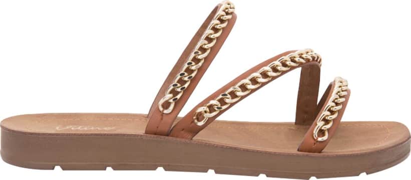 Sandalia Plana Tiras Cadena