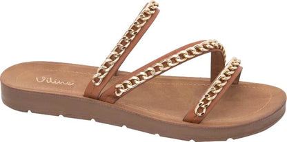 Sandalia Plana Tiras Cadena