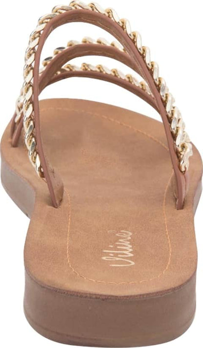 Sandalia Plana Tiras Cadena