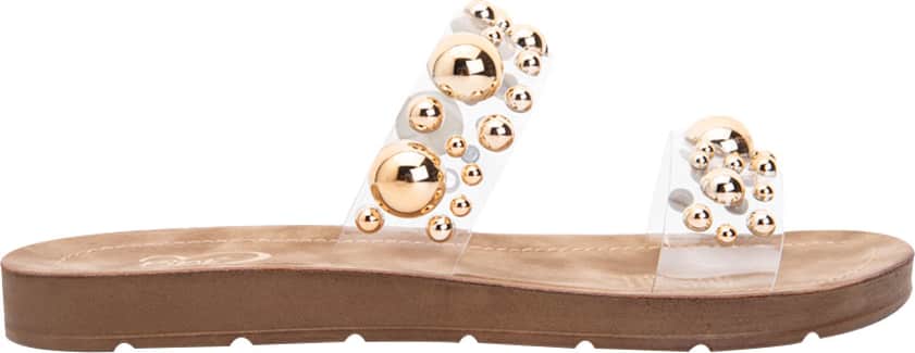 Sandalia Plana Mica Con Perlas