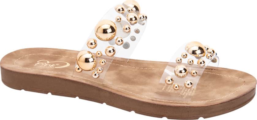 Sandalia Plana Mica Con Perlas