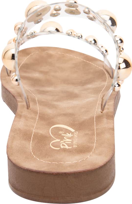 Sandalia Plana Mica Con Perlas