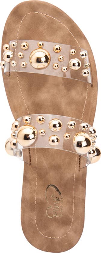 Sandalia Plana Mica Con Perlas