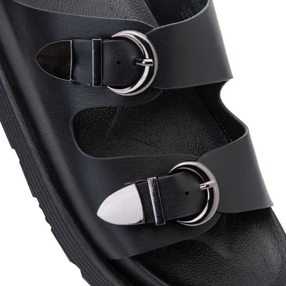 Sandalia Casual Monocolor Hebillas