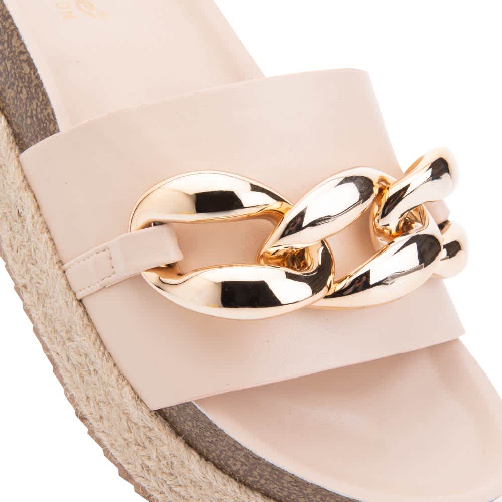 Sandalia Plana Altura Media Con Yute