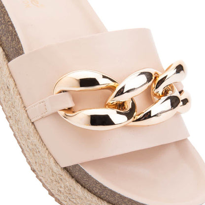 Sandalia Plana Altura Media Con Yute