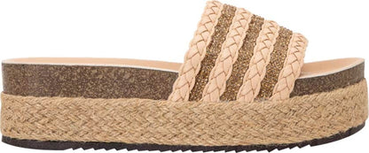 Sandalia Plana Altura Media Con Yute