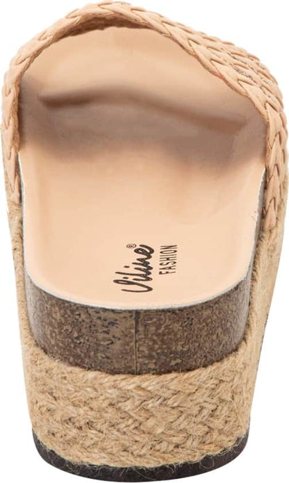 Sandalia Plana Altura Media Con Yute