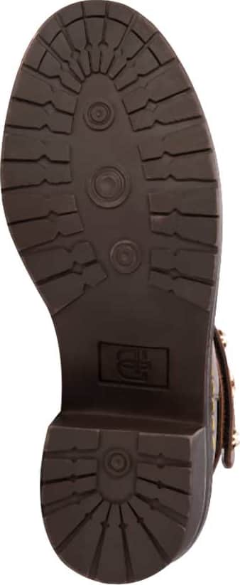 Bota Moto Pu De Tacón Alto Con Perlas