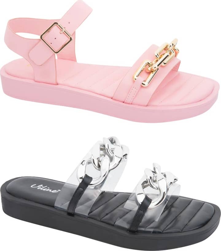 Kit Sandalia Plana Cadena