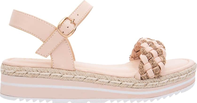 Sandalia Plataforma Baja Trenzada