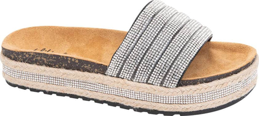 Sandalia Plana Altura Media Con Yute