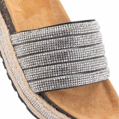 Sandalia Plana Altura Media Con Yute