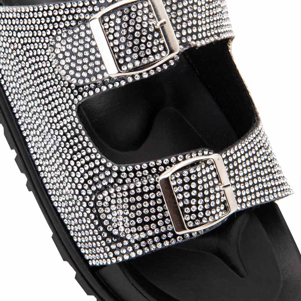 Sandalia Casual Brillos Hebillas