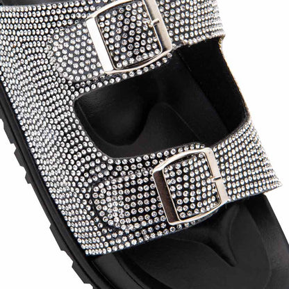 Sandalia Casual Brillos Hebillas