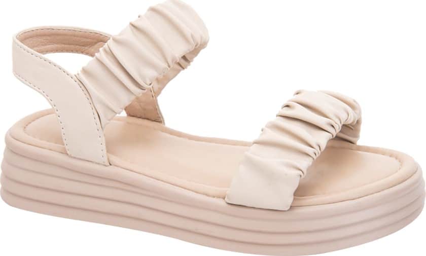 Sandalia Plana  Monocolor Arruga