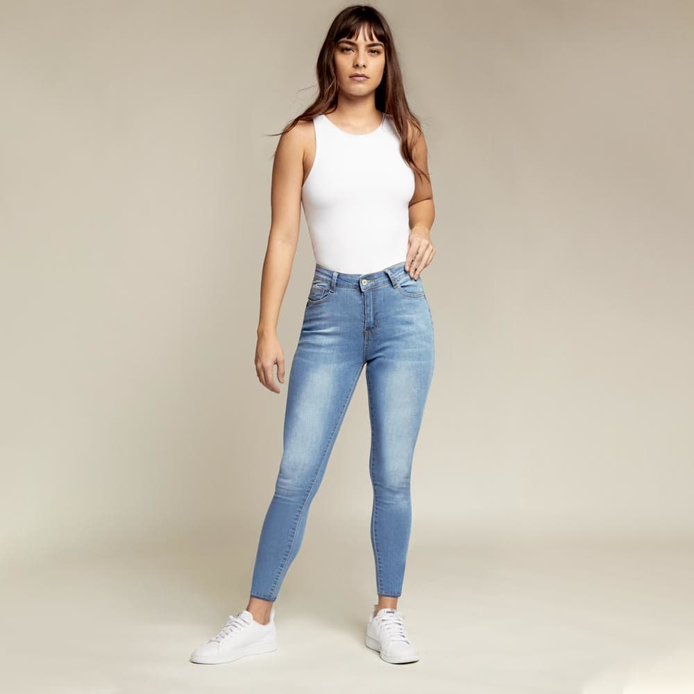 Jeans Super Skinny Cintura Alta