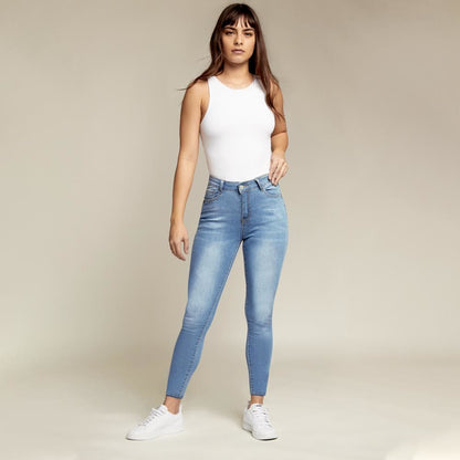 Jeans Super Skinny Cintura Alta