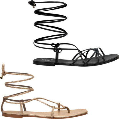 Kit Sandalia Planas Tiras Amarre