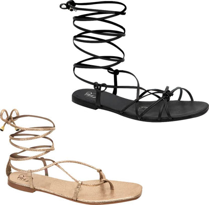 Kit Sandalia Planas Tiras Amarre