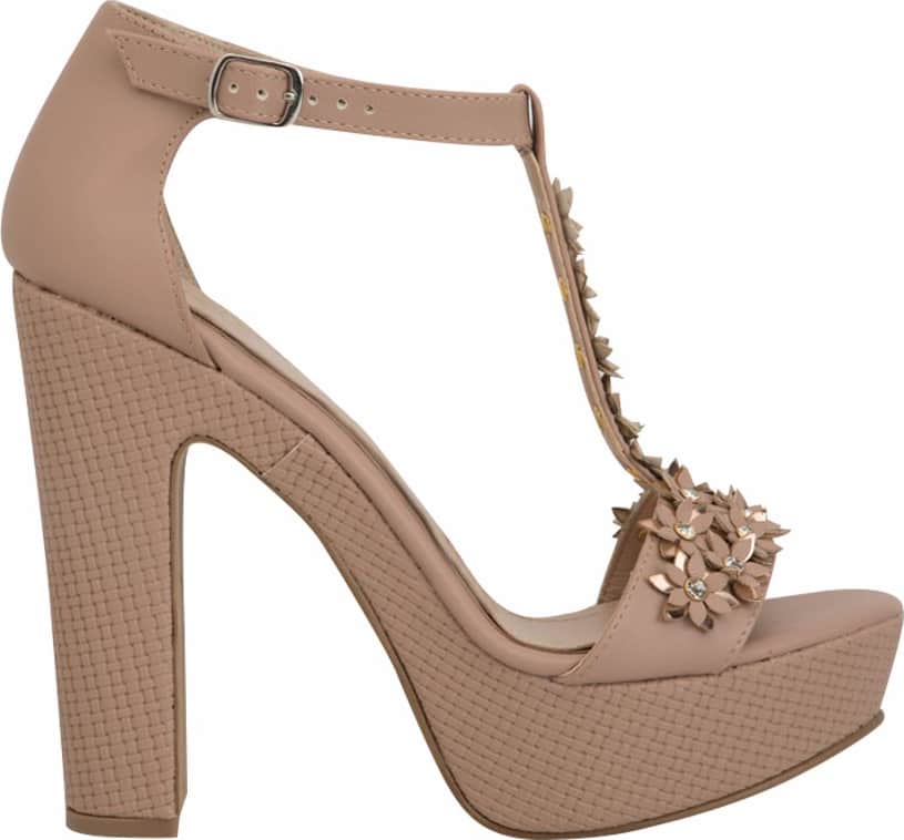 Sandalia Plataforma Tacon Flores