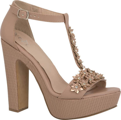 Sandalia Plataforma Tacon Flores