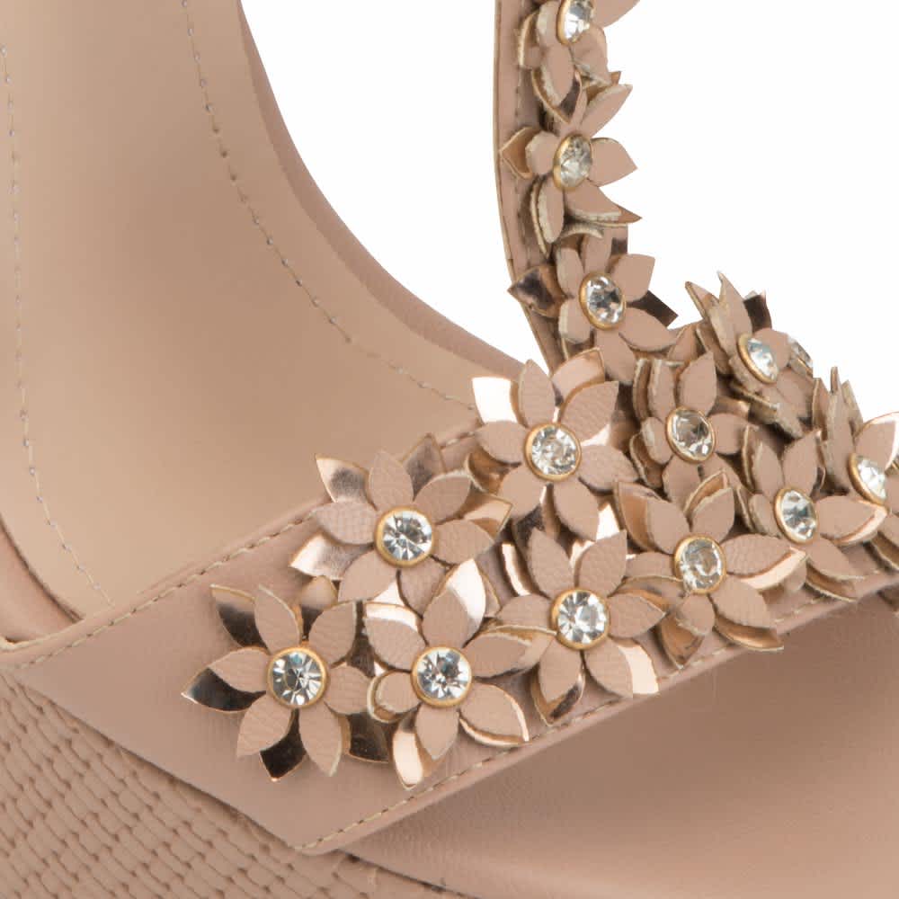 Sandalia Plataforma Tacon Flores