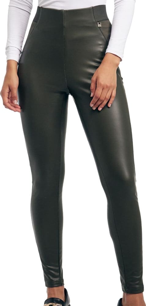 Leggings Tacto Piel, Cintura Alta                        Pr